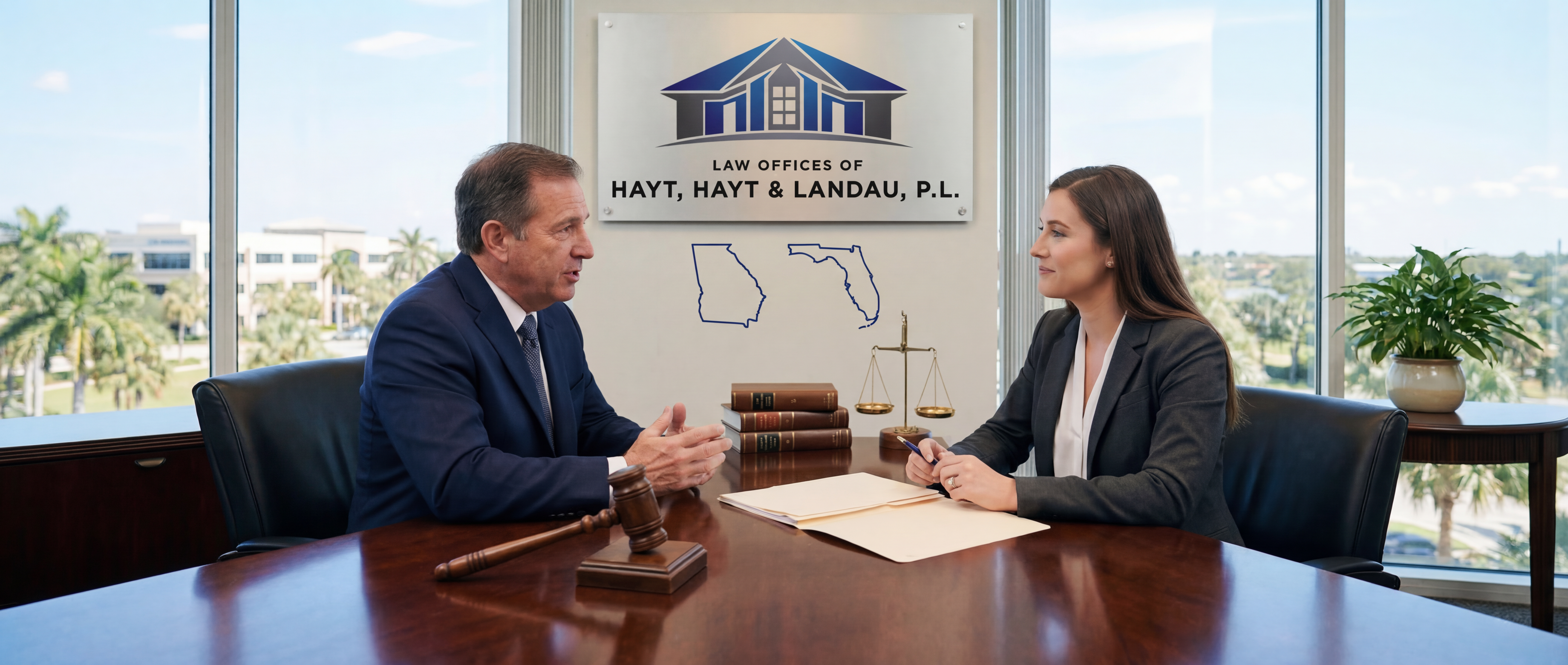 Attorneys at Hayt, Hayt & Landau, P.L. conference room